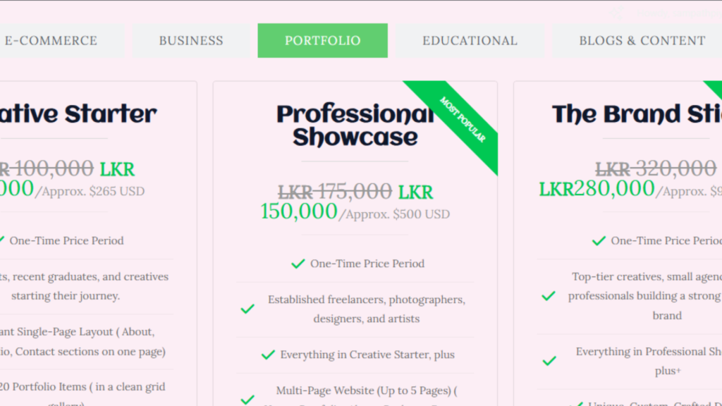 website portfolio